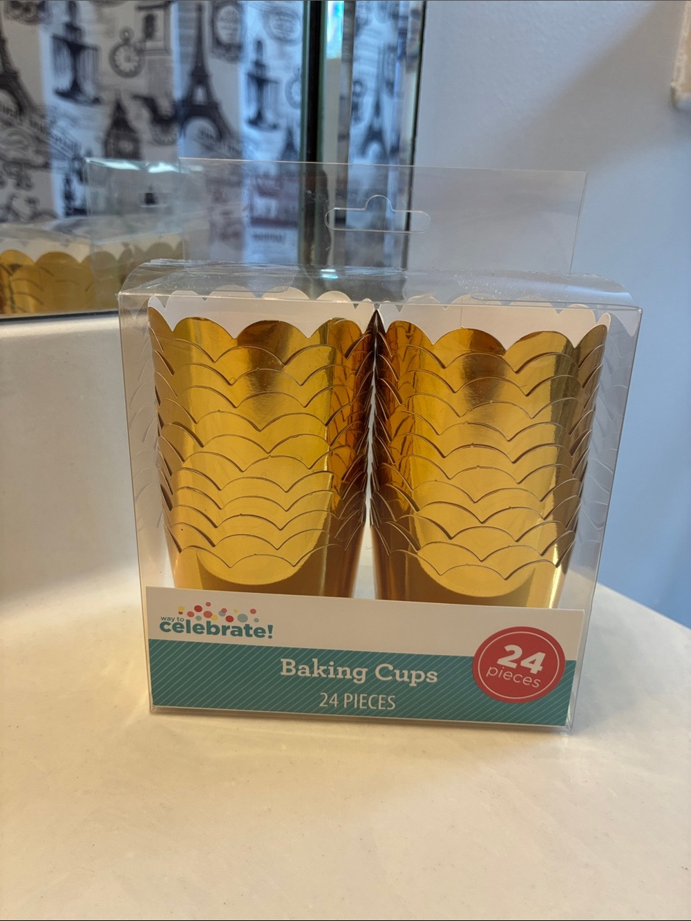 Party City Gold Metallic Baking Cups - 24 Pack